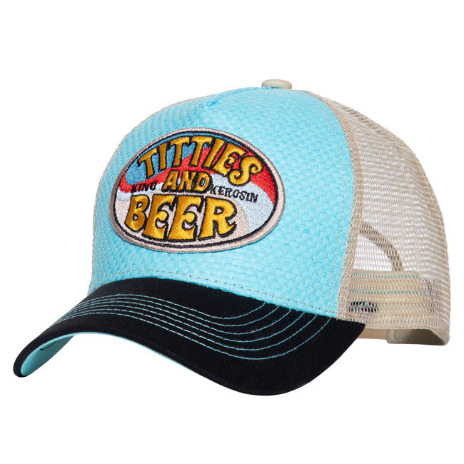 TITTIES & BEER TRUCKER CAP | BLUE WHITE