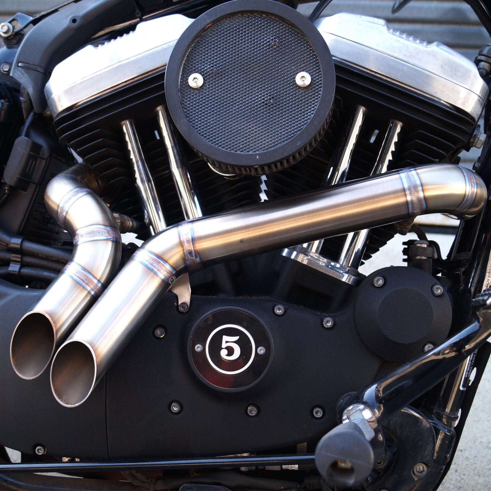 Harley Davidson Sportster custom exhaust Rogue Motorcycles Perth