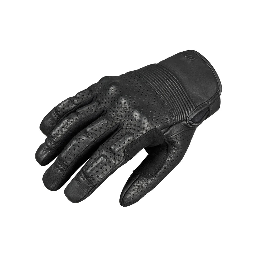 ONYX BLACK 02 - BLACK LEATHER MOTORCYCLE GLOVE