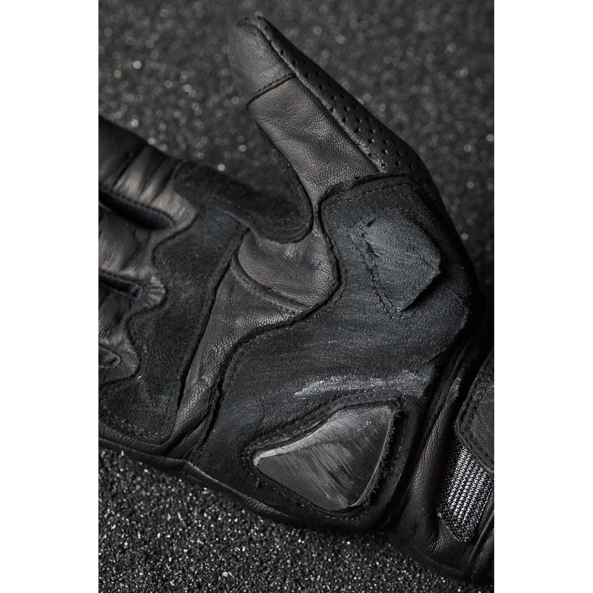 ONYX BLACK 02 - BLACK LEATHER MOTORCYCLE GLOVE