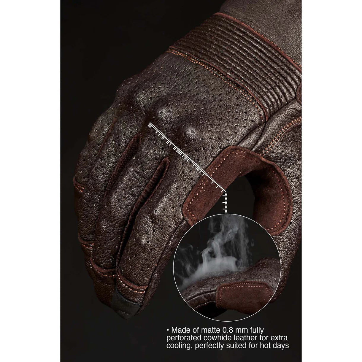 ONYX BROWN 02 - BROWN LEATHER MOTORCYCLE GLOVE