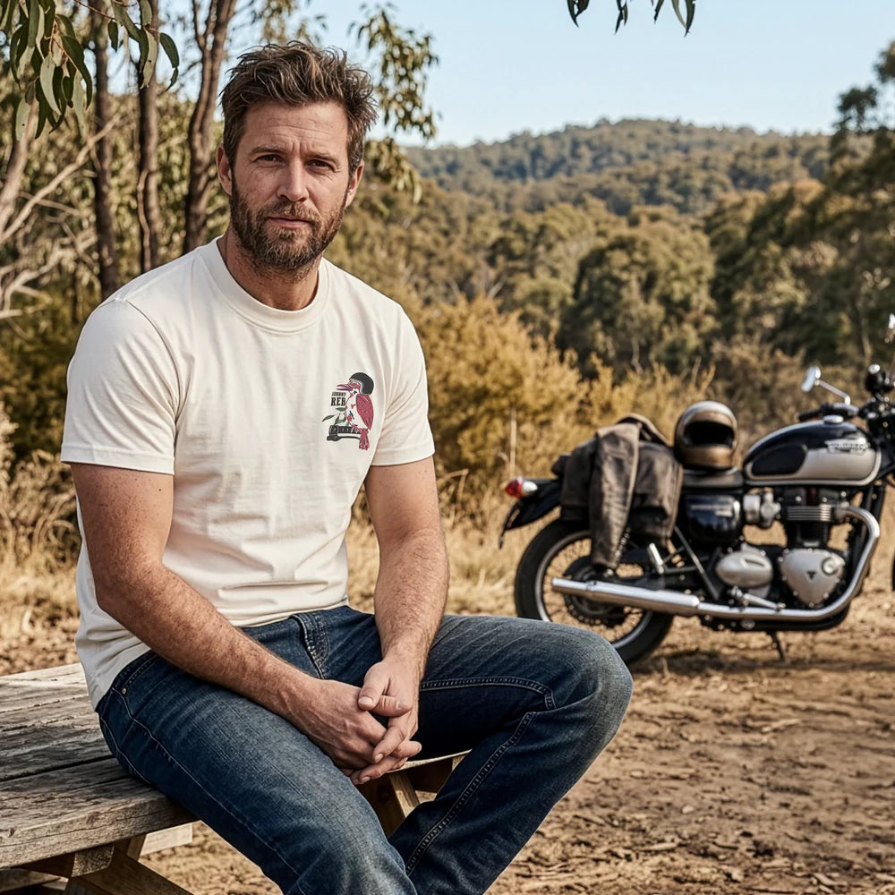 Johnny Reb Riding Kookaburra Tee