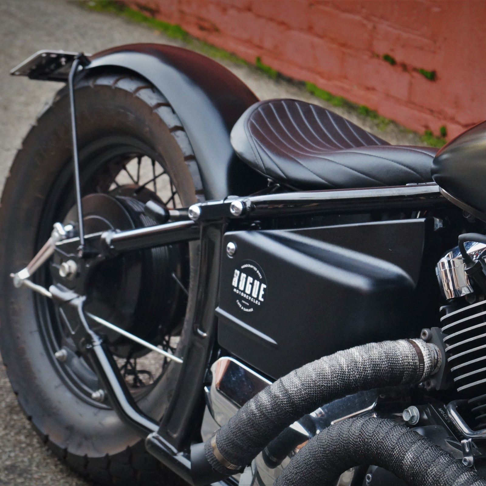 yamaha xvs650 bobber kit fender mudguard biltwell seat solo stainless headers exhaust rogue motorcycles wa western australia perth custom chopper v-star classic