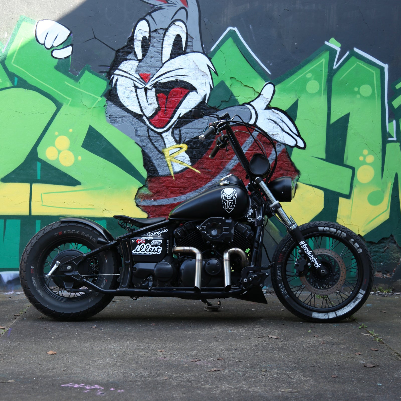 Yamaha XVS650 V-star - Stainless Exhaust "CnB"