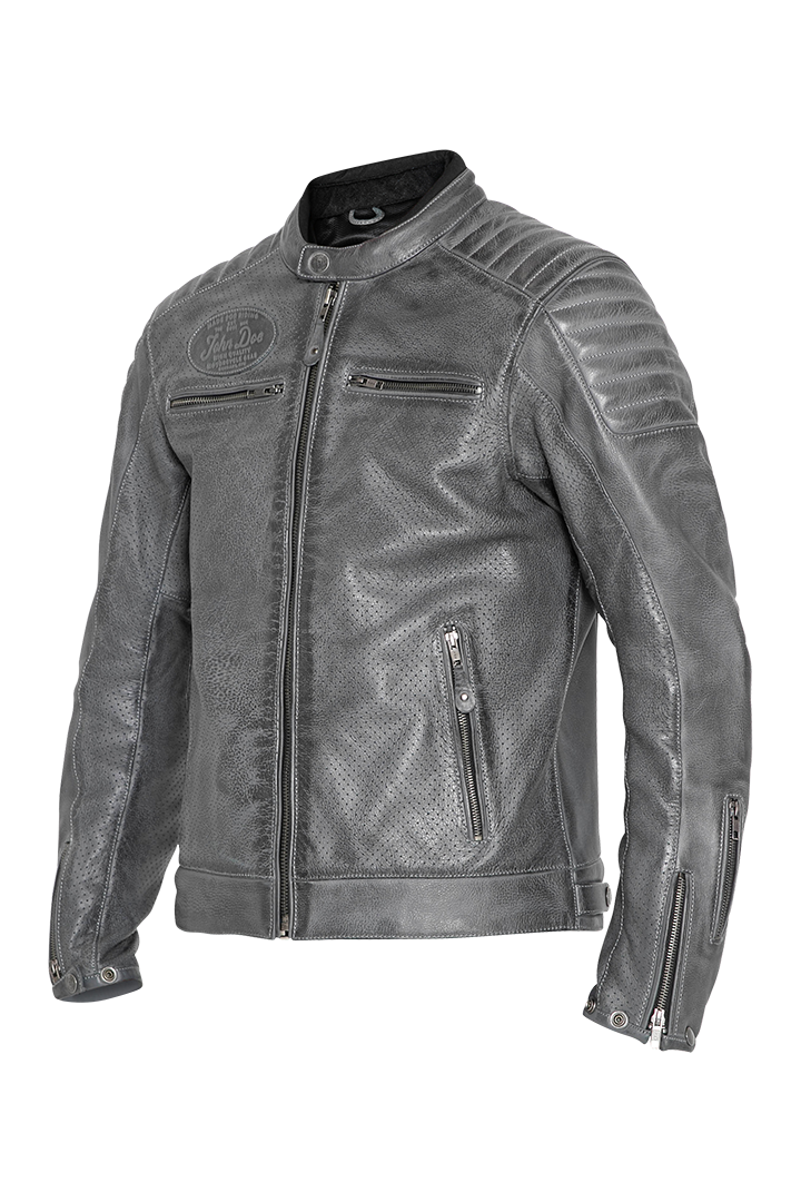 STORM LEATHER JACKET | GREY