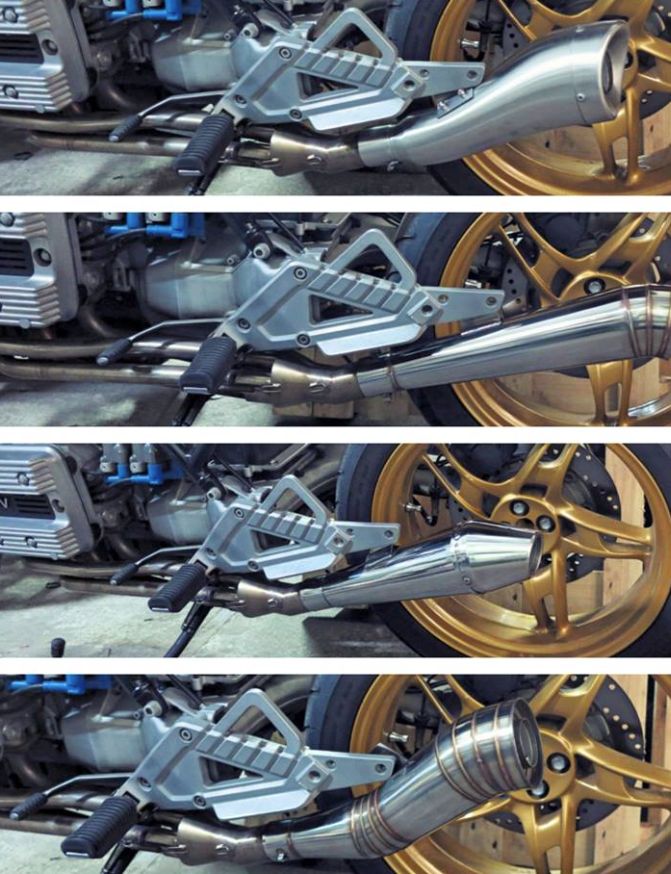 bmw k100 collector exhaust manifold 4-1 stainless rogue motorcycles perth australia custom bike