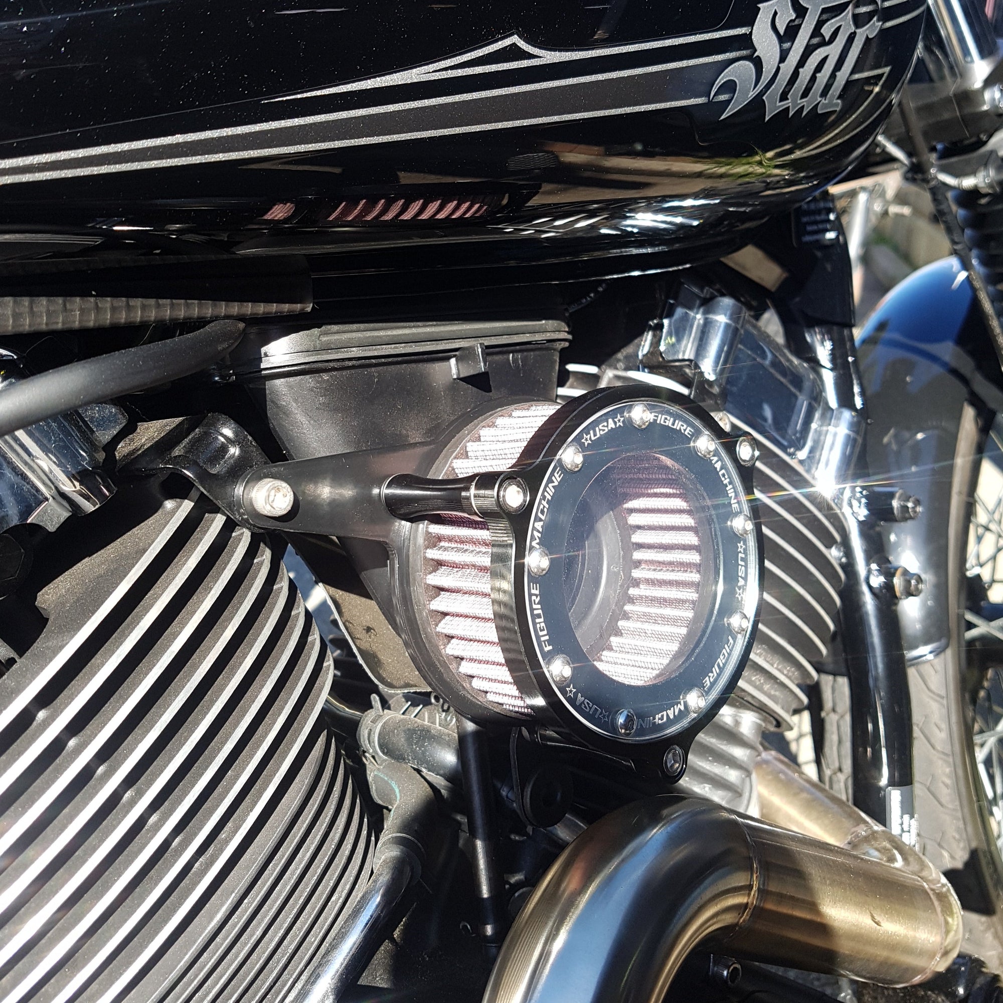 rogue motorcycles perth australia custom bike bobber xvs650 xvs classic intake podfilter aftermarket airfilter air kit