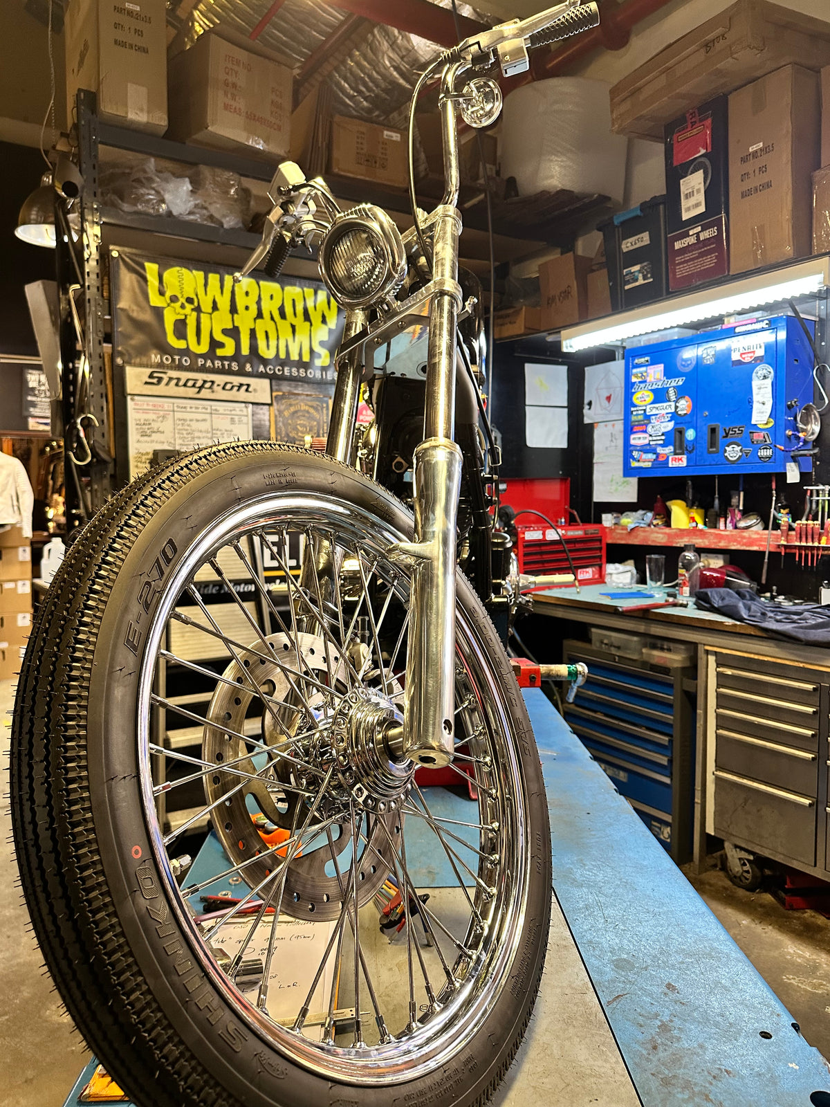 40 spoke 21x2.15 narrow Harley Sportster / narrow V-Star 650 chrome wheel