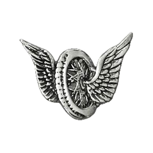 Large wing wheel motorcycle pin