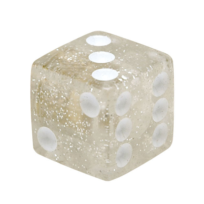 Clear Glitter Dice Valve Stem Caps
