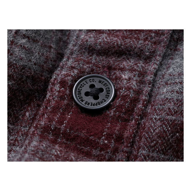 WCC Rigid Flannel Shirt Burgundy Grey