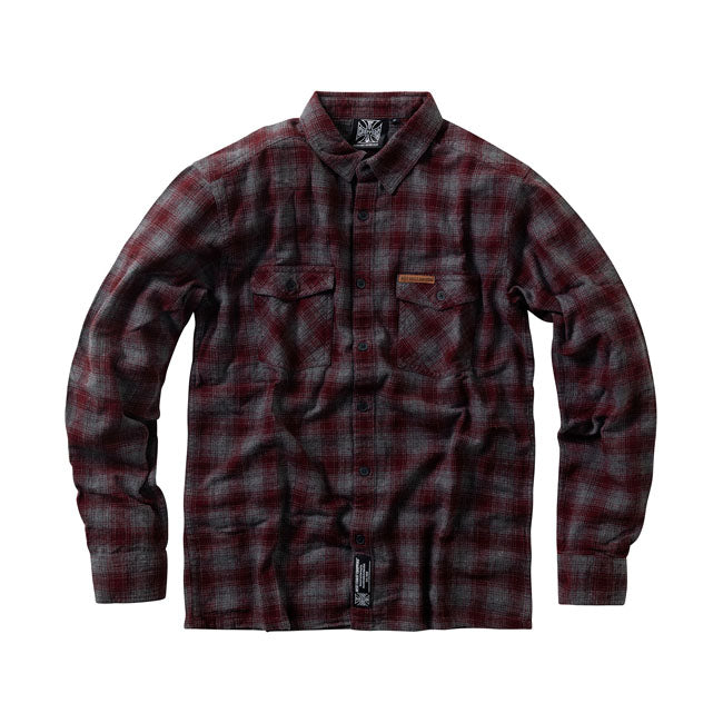 WCC Rigid Flannel Shirt Burgundy Grey