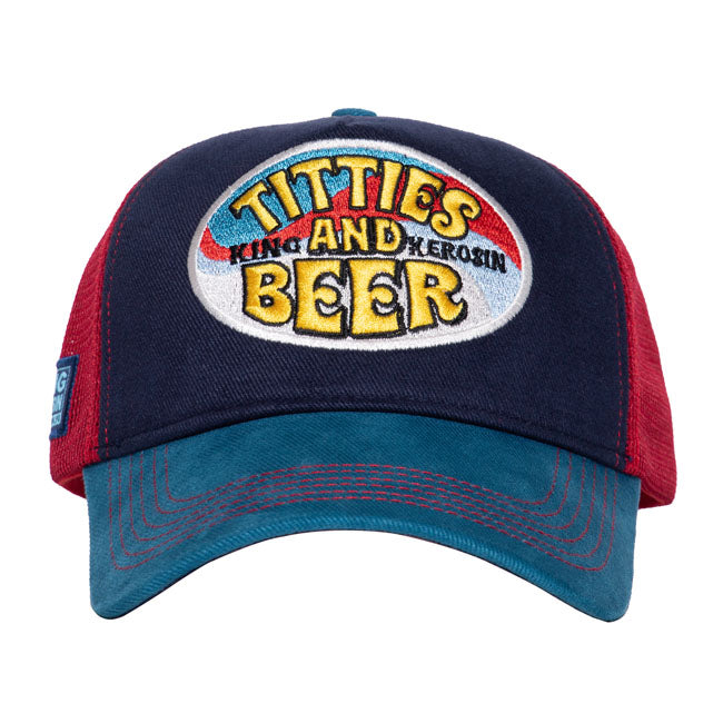 TITTIES & BEER TRUCKER CAP | NAVY RED