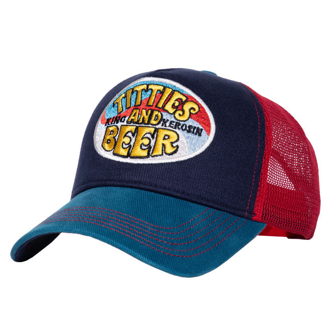 TITTIES & BEER TRUCKER CAP | NAVY RED