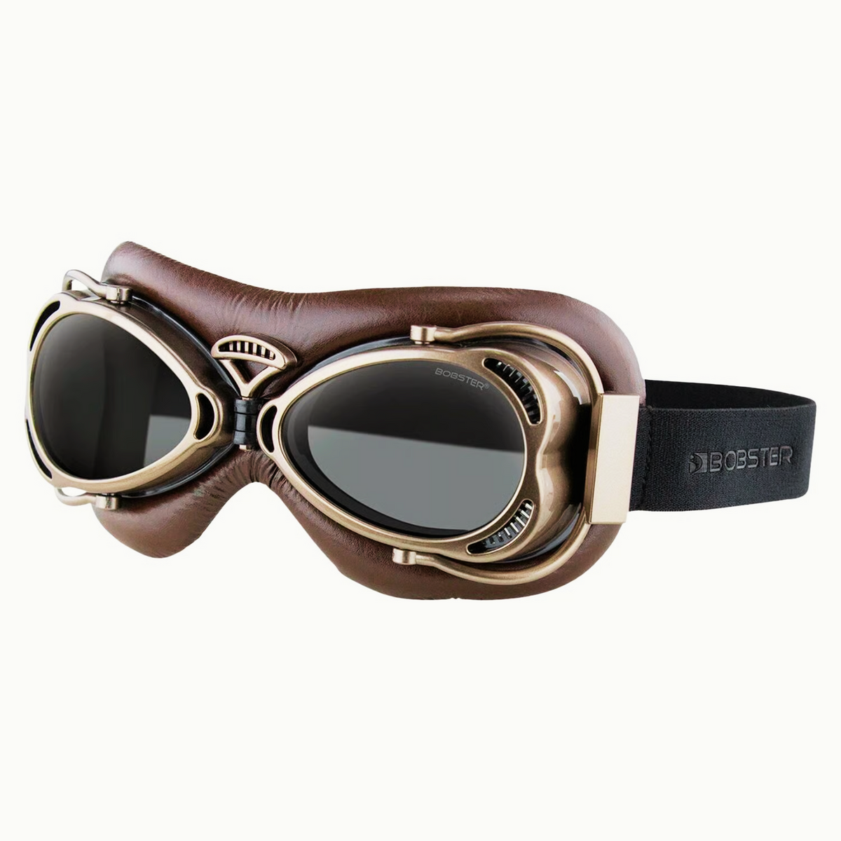 BOBSTER PILOT GOGGLE MATTE ANTIQUE BROWN WITH SMOKED LENS