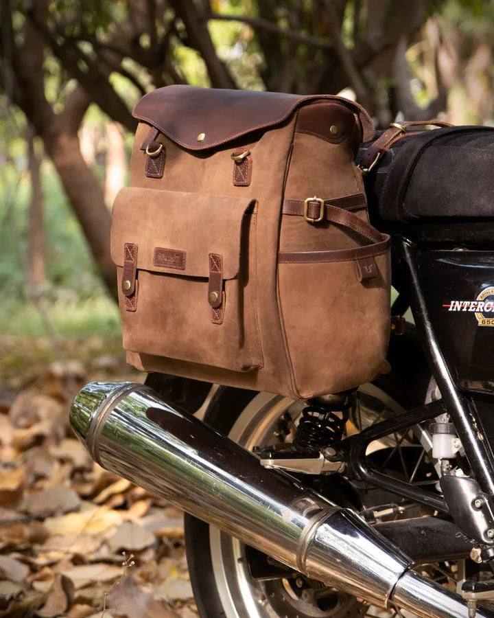 OUTLANDER SADDLEBAG TOBACCO BROWN Rogue Motorcycles