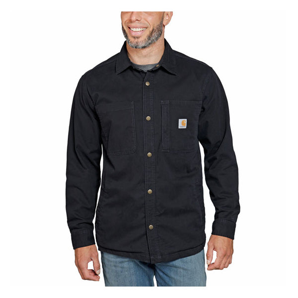 CARHARTT FLEECE LINED DENIM SHIRT JACK BLACK - Rogue Motorcycles