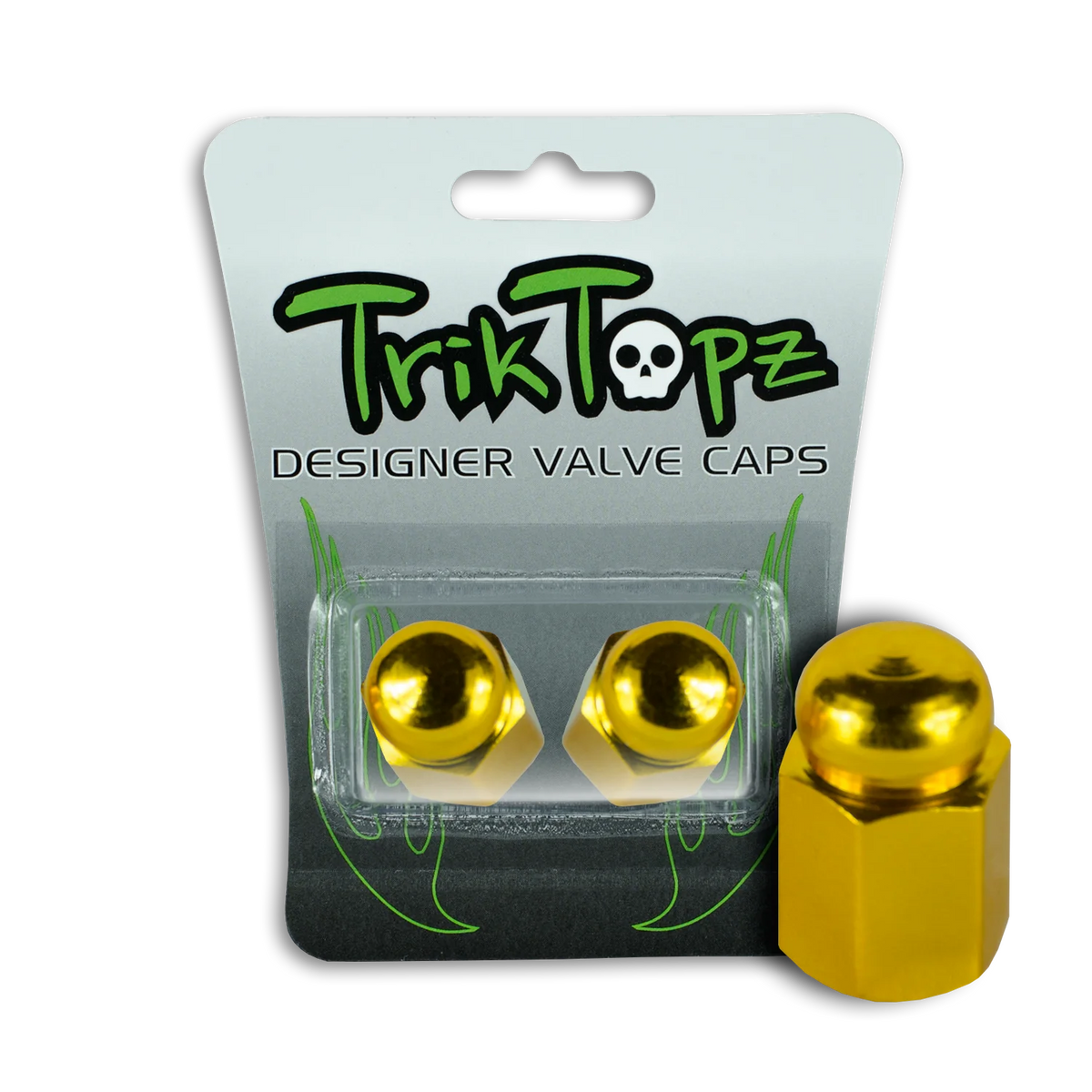 Alloy Hex Dome Gold Valve Stem Caps