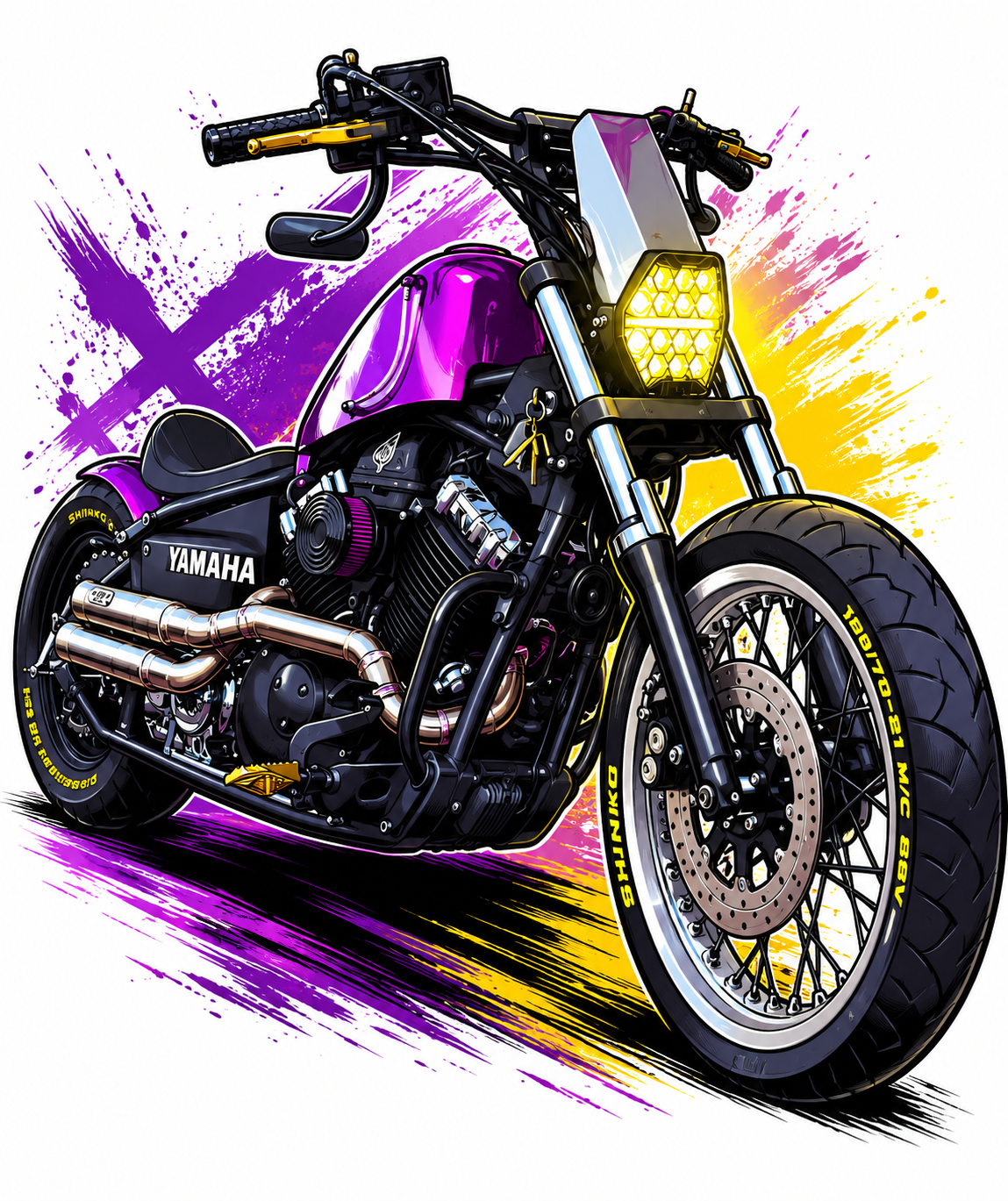 XVS 650 Sprinter Honeycomb headlight setup