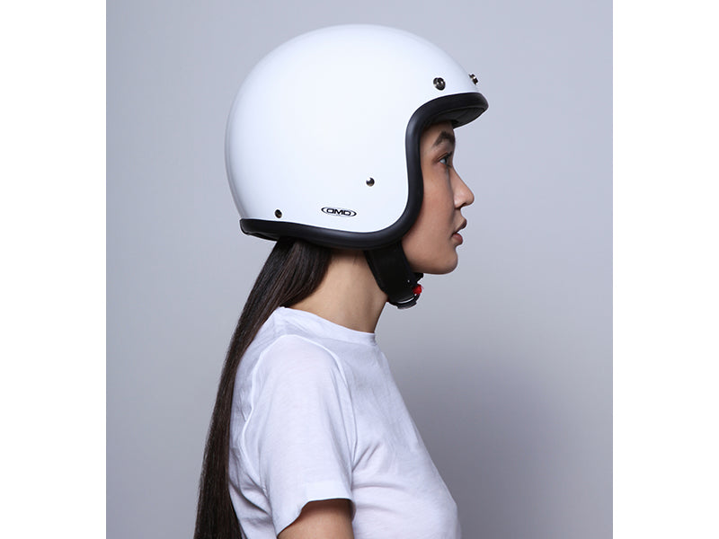 DMD - SOLID WHITE - RETRO OPEN FACE VINTAGE HELMET