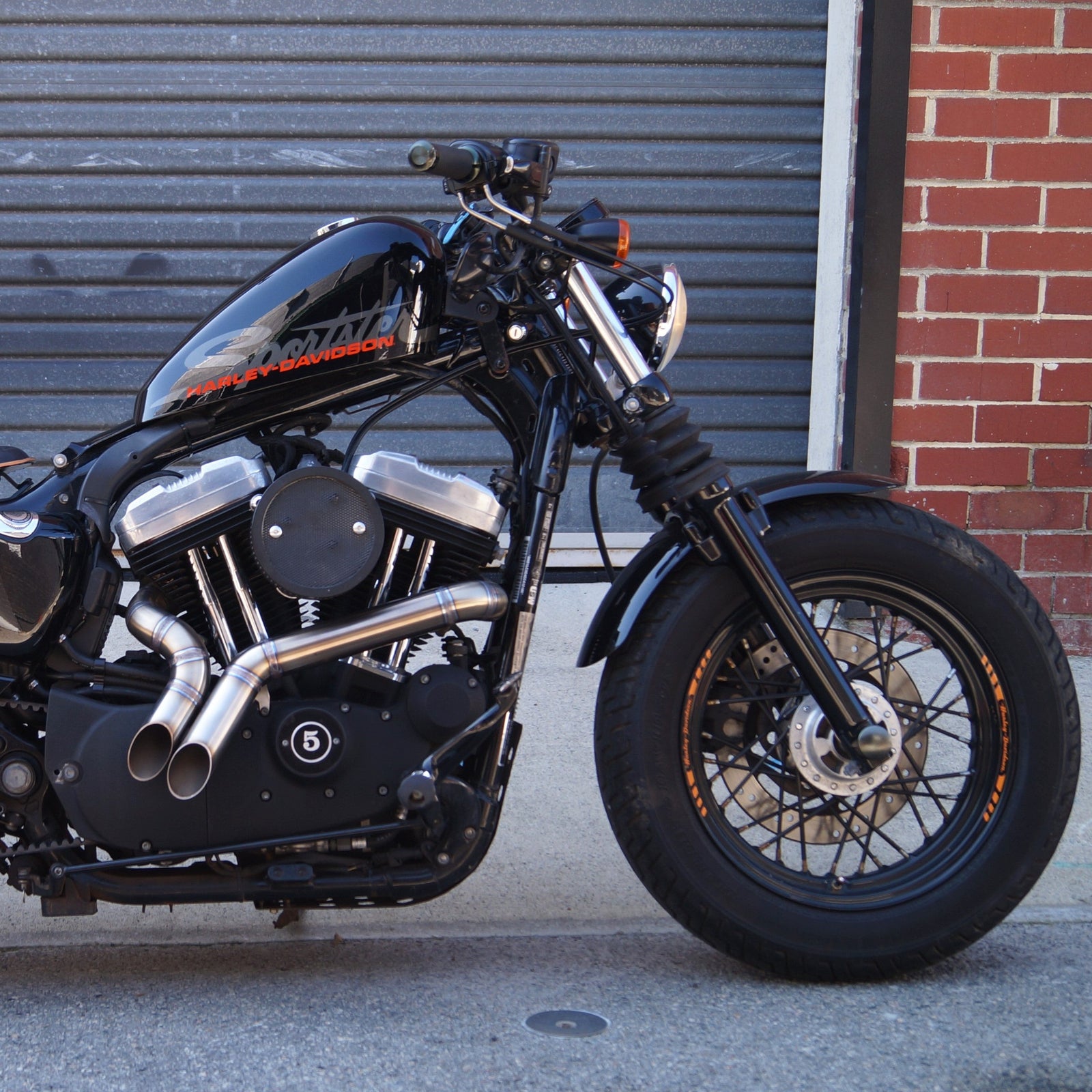 Harley Davidson Sportster custom exhaust Rogue Motorcycles Perth