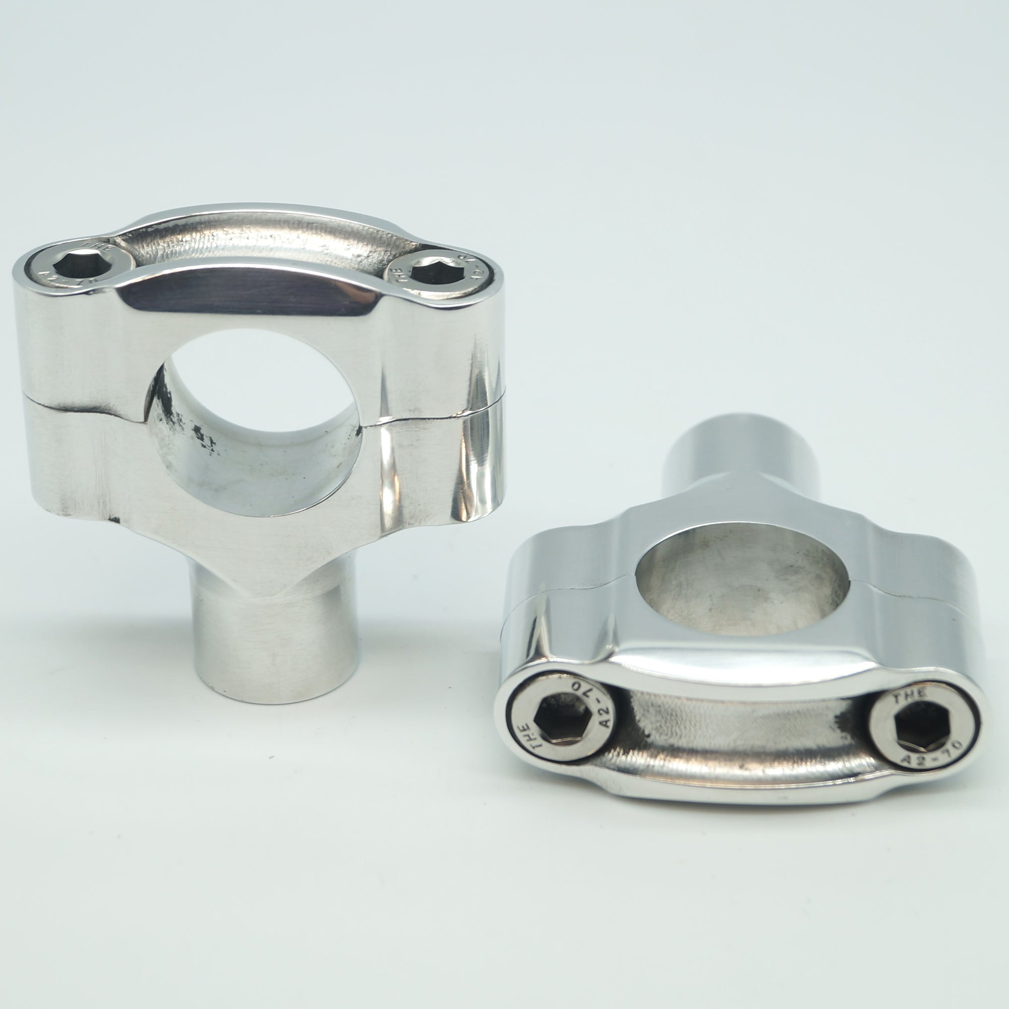 Polished 1" handlebar risers Rogue Motorcycles Perth