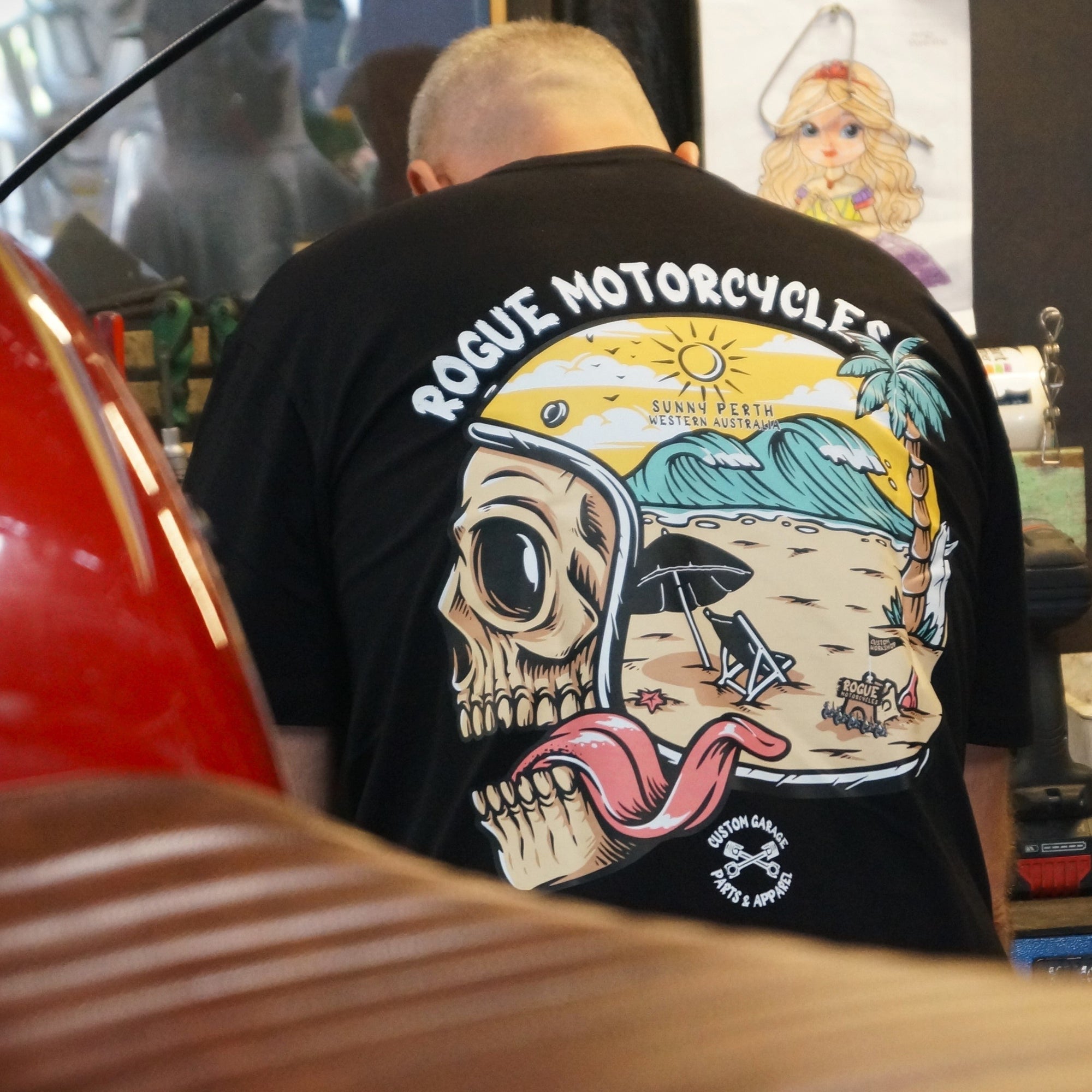 Life's a beach t-shirt rogue motorcycles perth