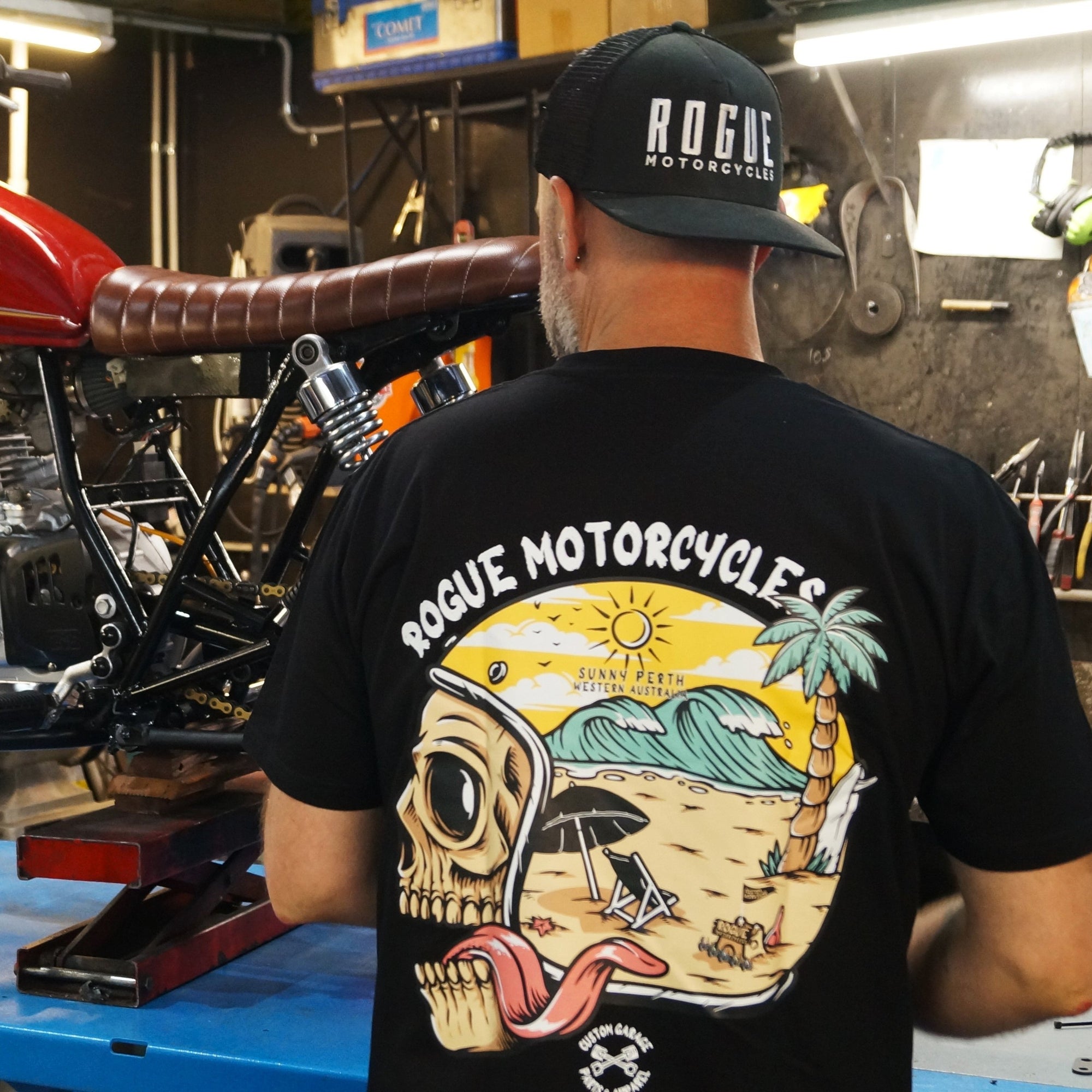 Life's a beach t-shirt rogue motorcycles perth