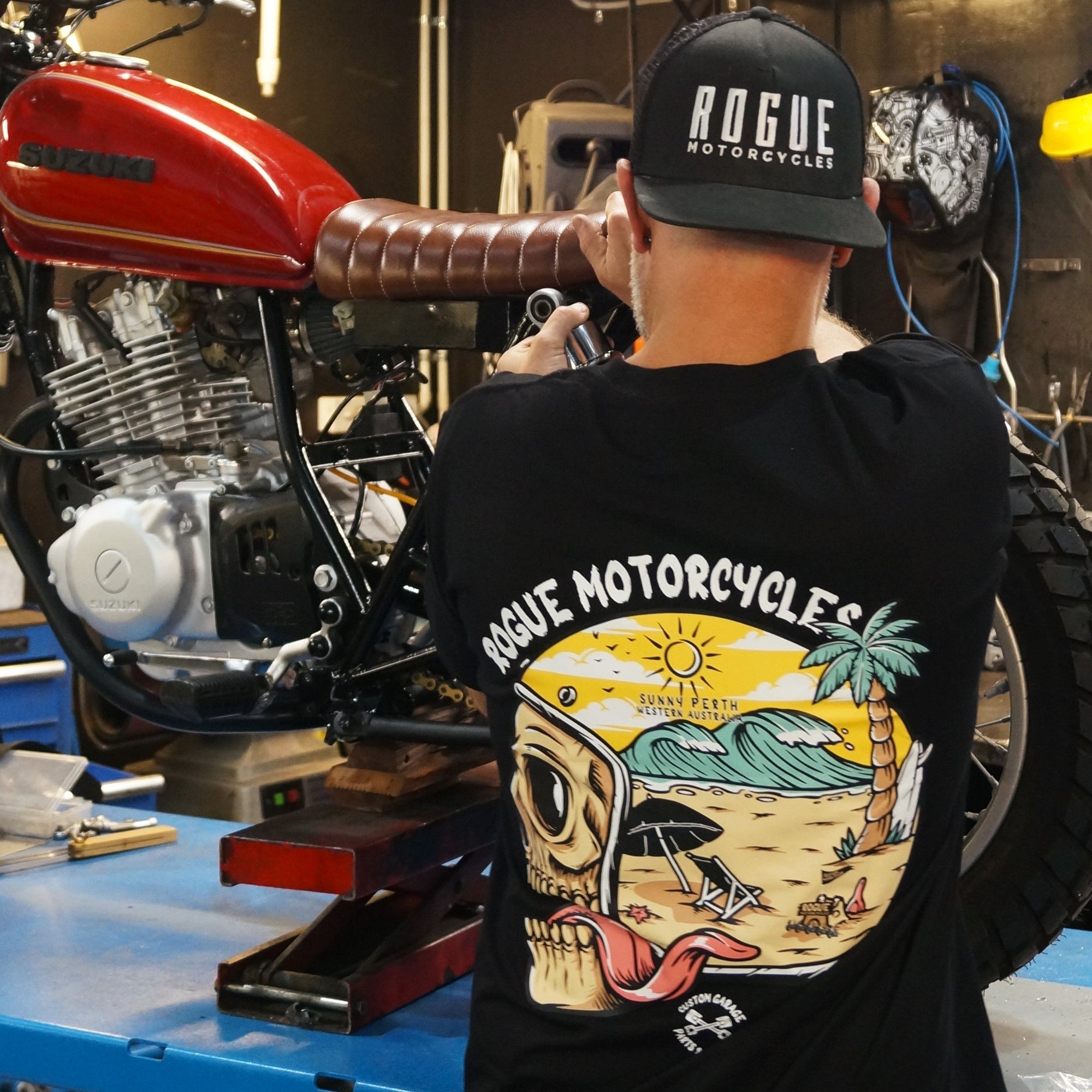 Life's a beach t-shirt rogue motorcycles perth