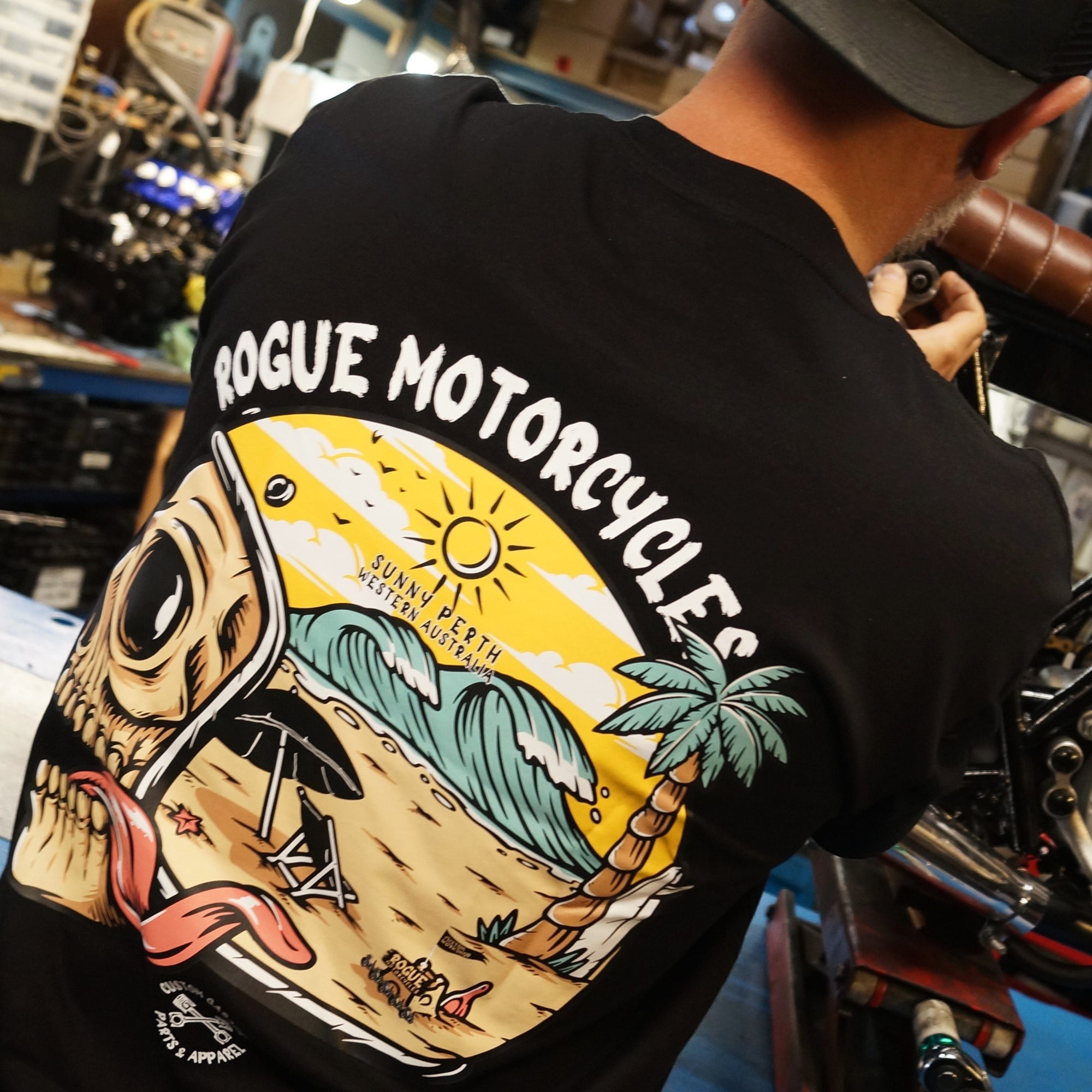 Life's a beach t-shirt rogue motorcycles perth