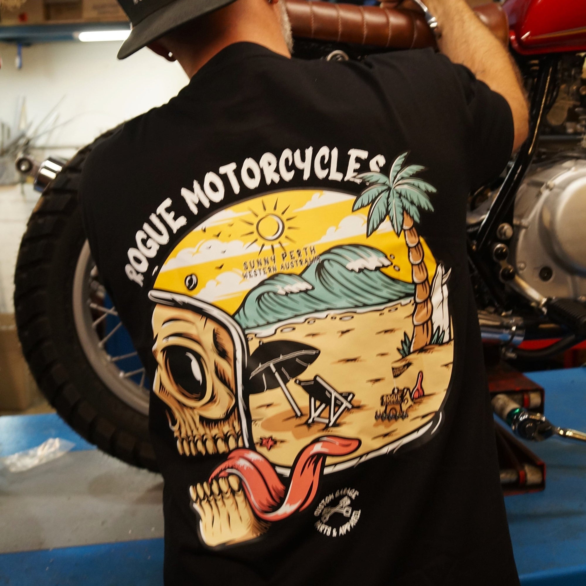 Life's a beach t-shirt rogue motorcycles perth