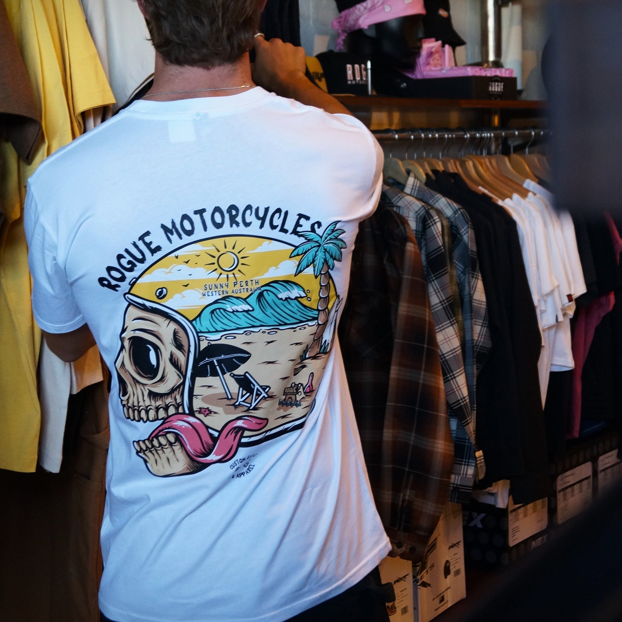 Life's a beach t-shirt rogue motorcycles perth