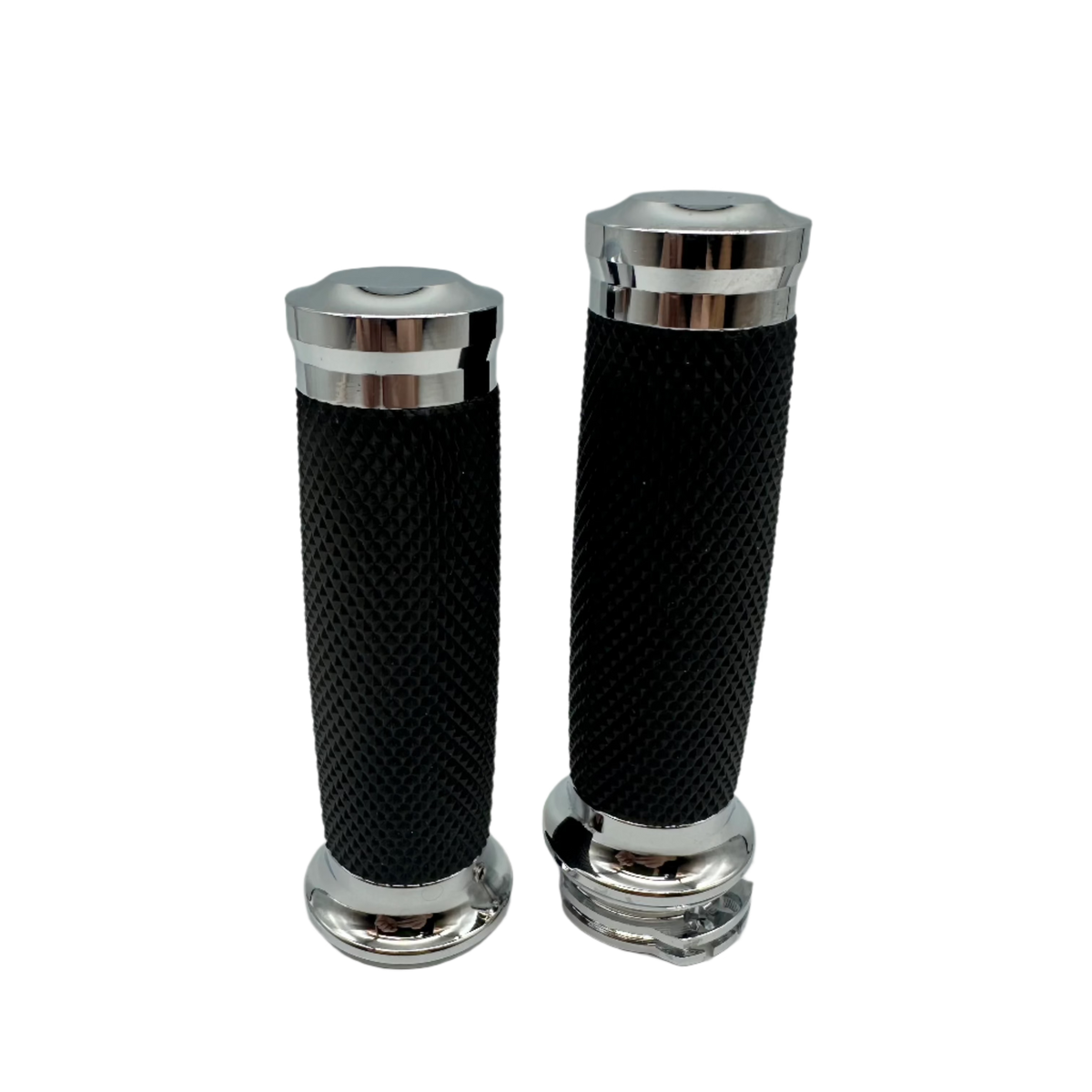 1&quot; black anodised aluminium grips - knurled rubber