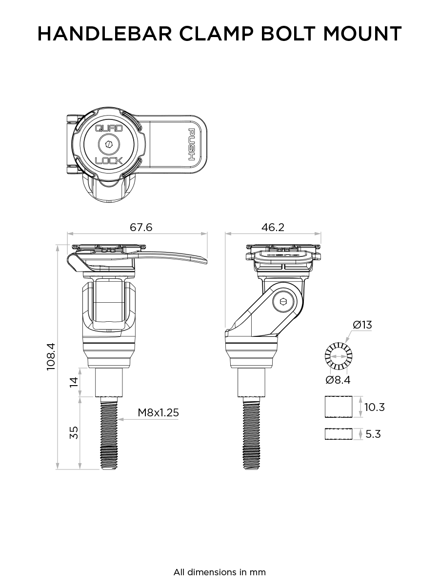 Motorcycle Handlebar Clamp Bolt Mount
