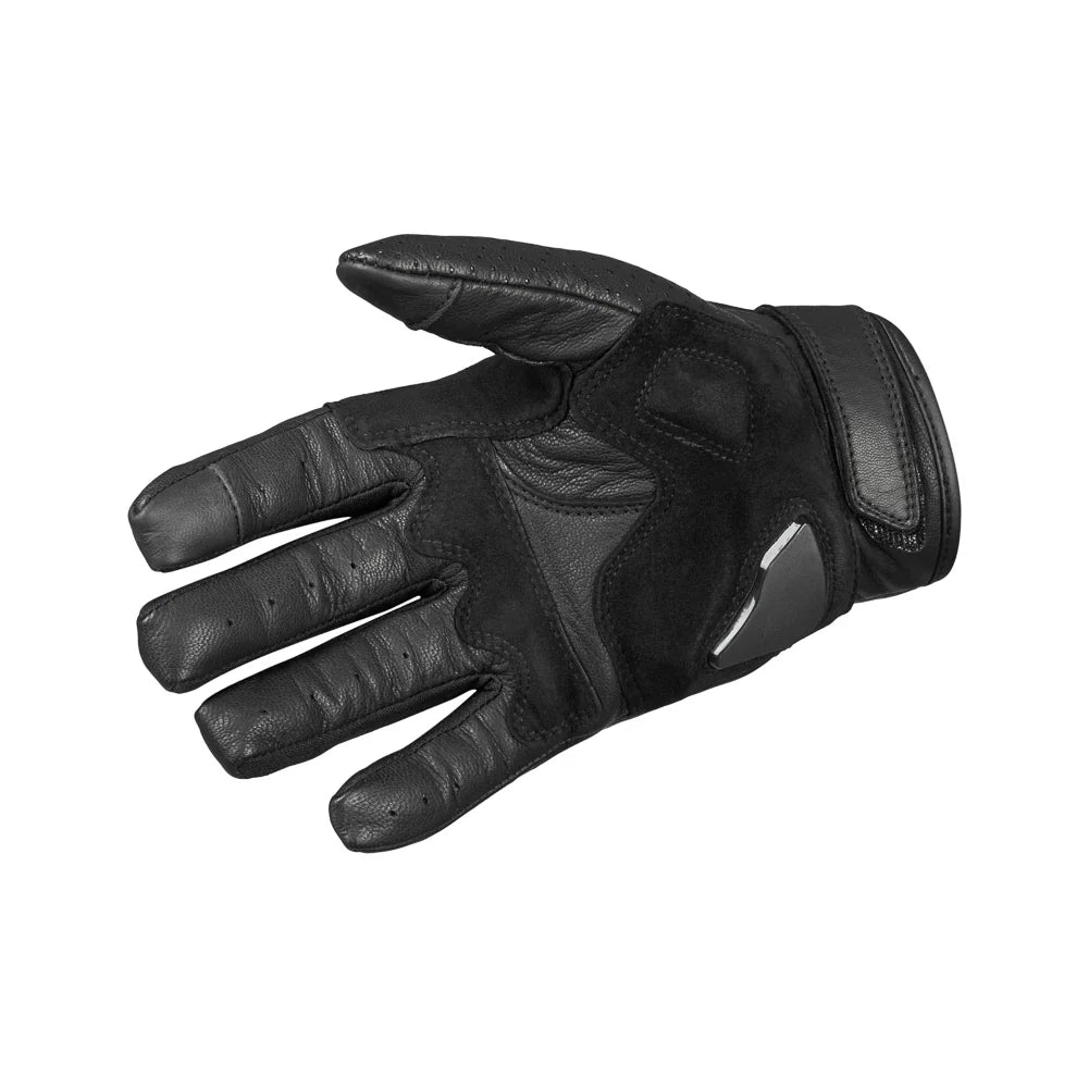 ONYX BLACK 02 - BLACK LEATHER MOTORCYCLE GLOVE