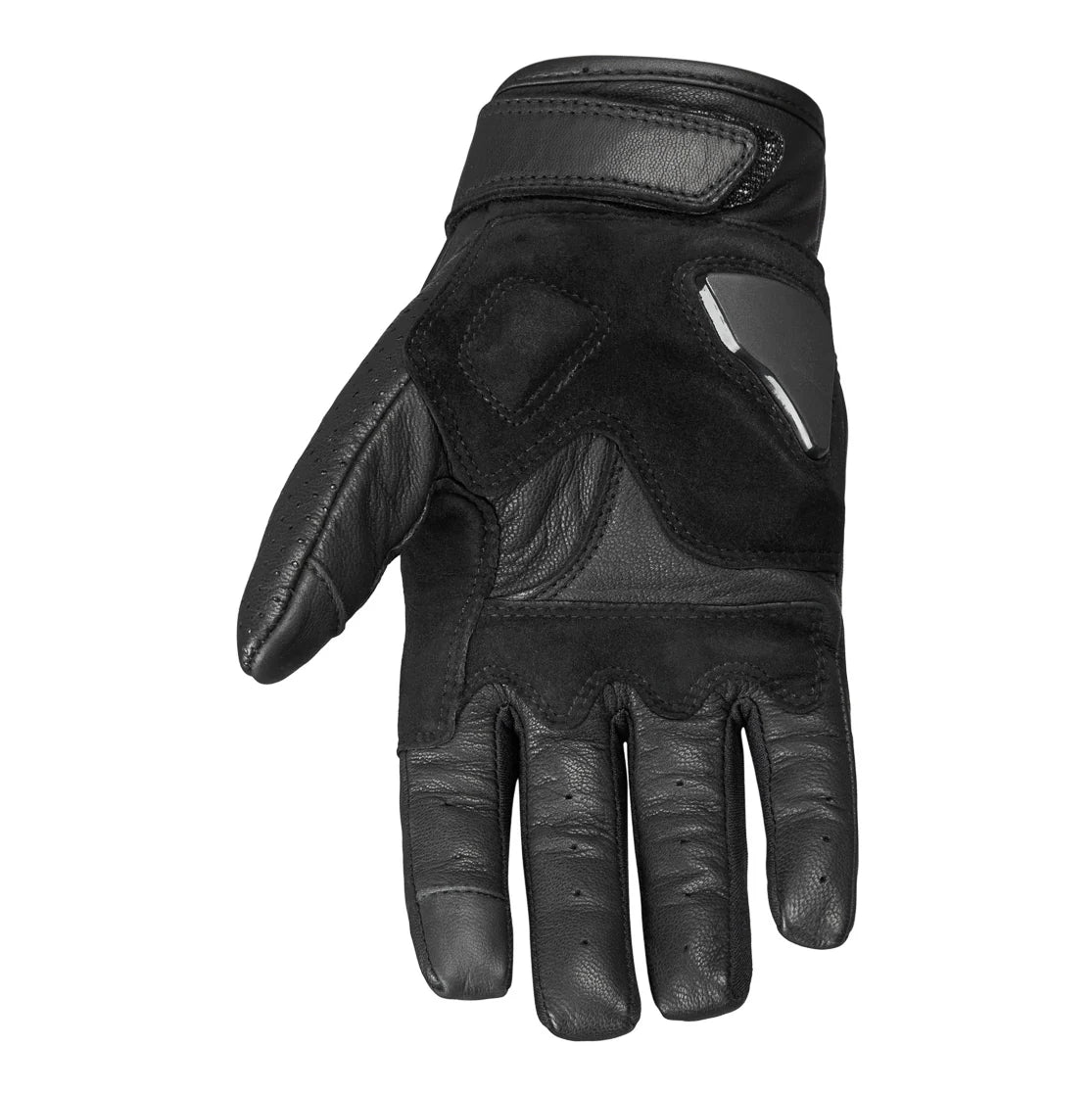 ONYX BLACK 02 - BLACK LEATHER MOTORCYCLE GLOVE