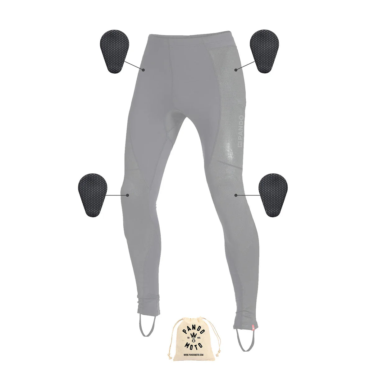 SKIN UH AA - Unisex Motorcycle Pants - Black Armoured Leggings