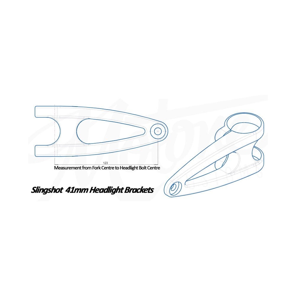 Slingshot Custom Headlight Brackets 41mm - Black