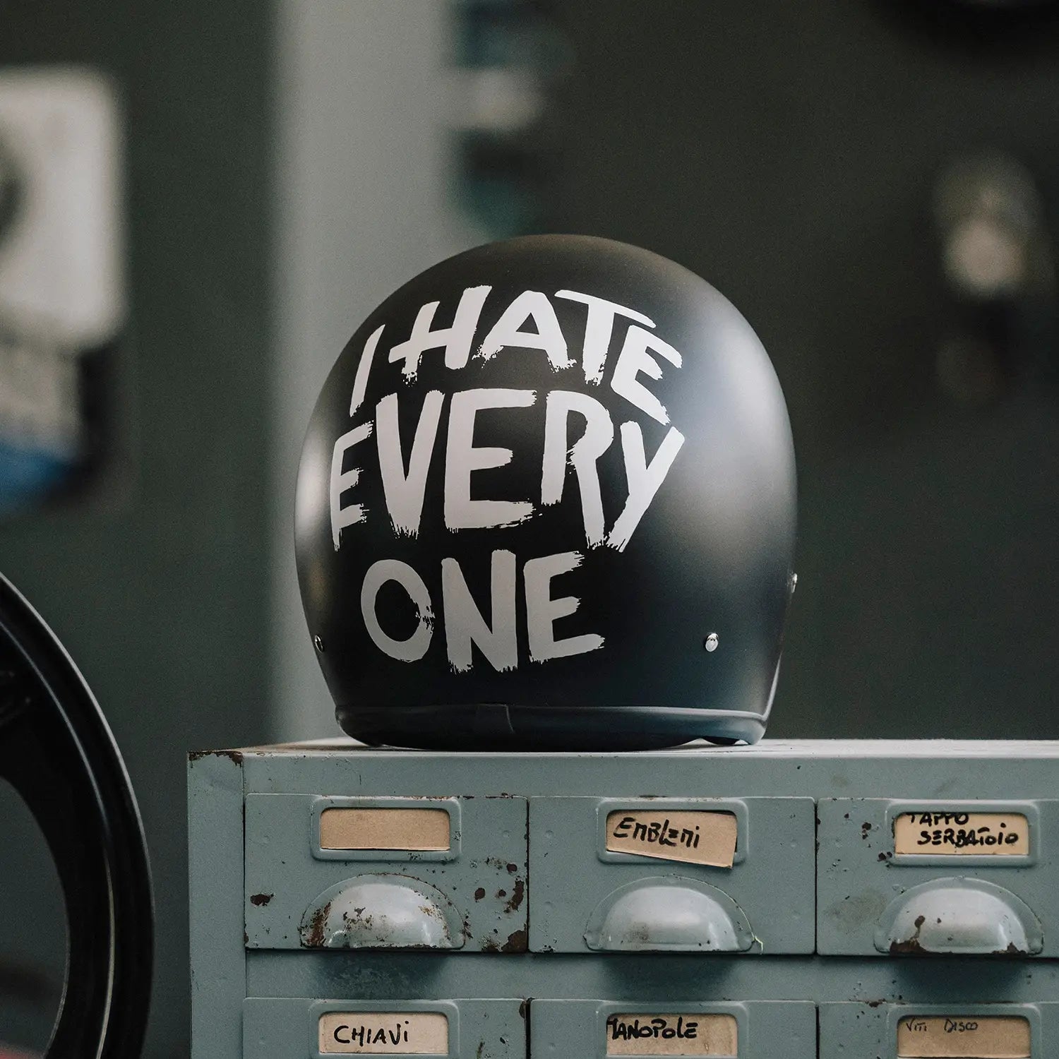 DMD - I H8 EVERYONE  - RETRO OPEN FACE VINTAGE HELMET