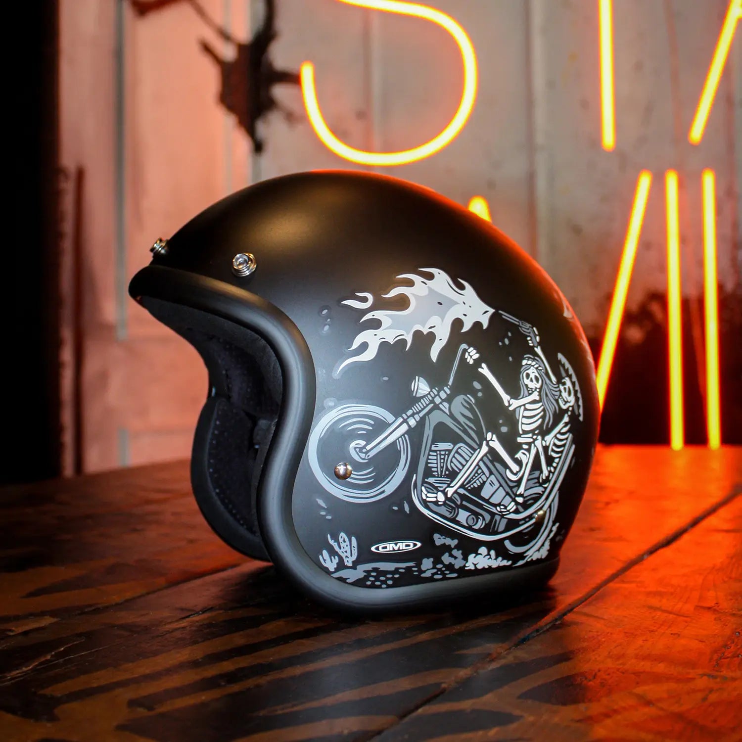 DMD helmet open face ghost rider rogue motorcycles perth