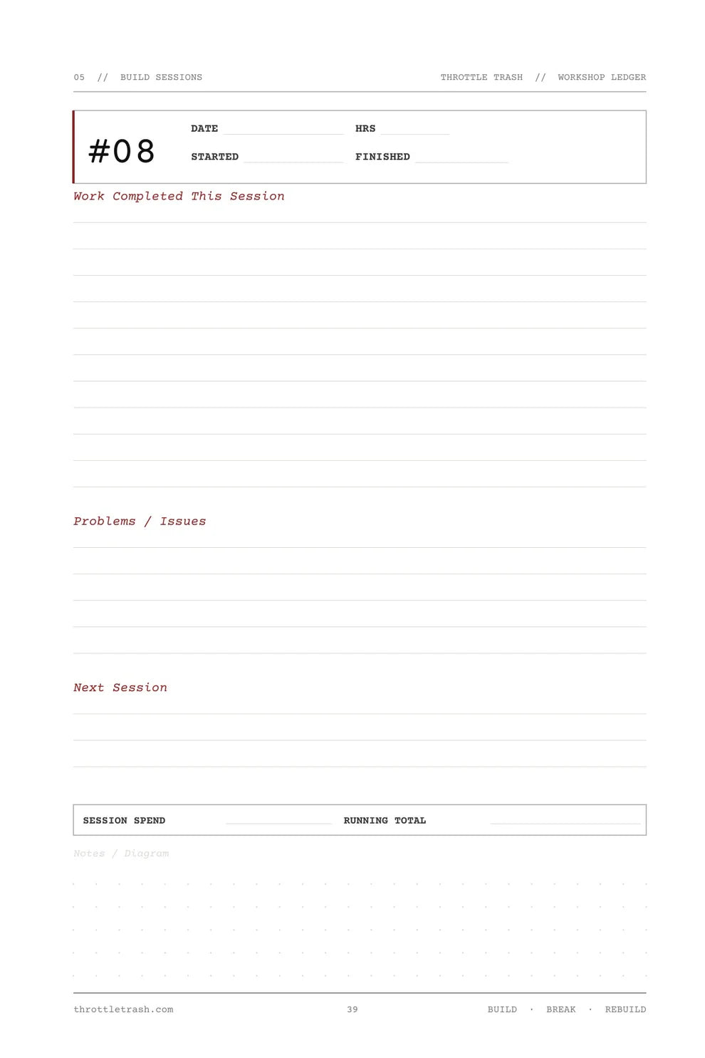 Workshop Ledger - Print Edition + PDF