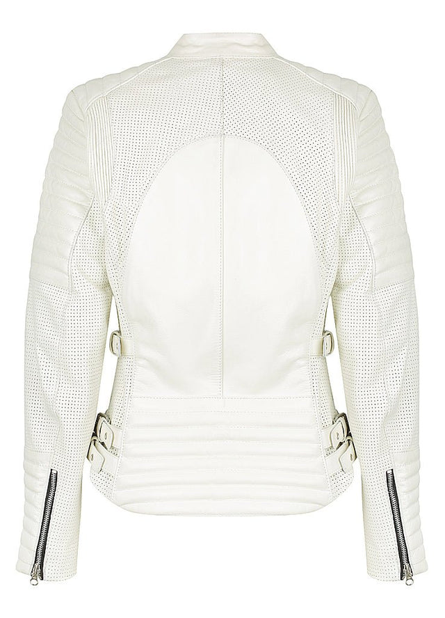 Wild & Free White Motorcycle Jacket Women