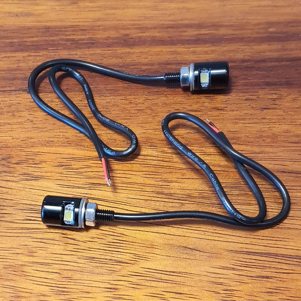 thumbnail image 2 of Microlazers Small Classic Bullet LED License Plate Bolt Lights For Harley Chopper 2 of 6