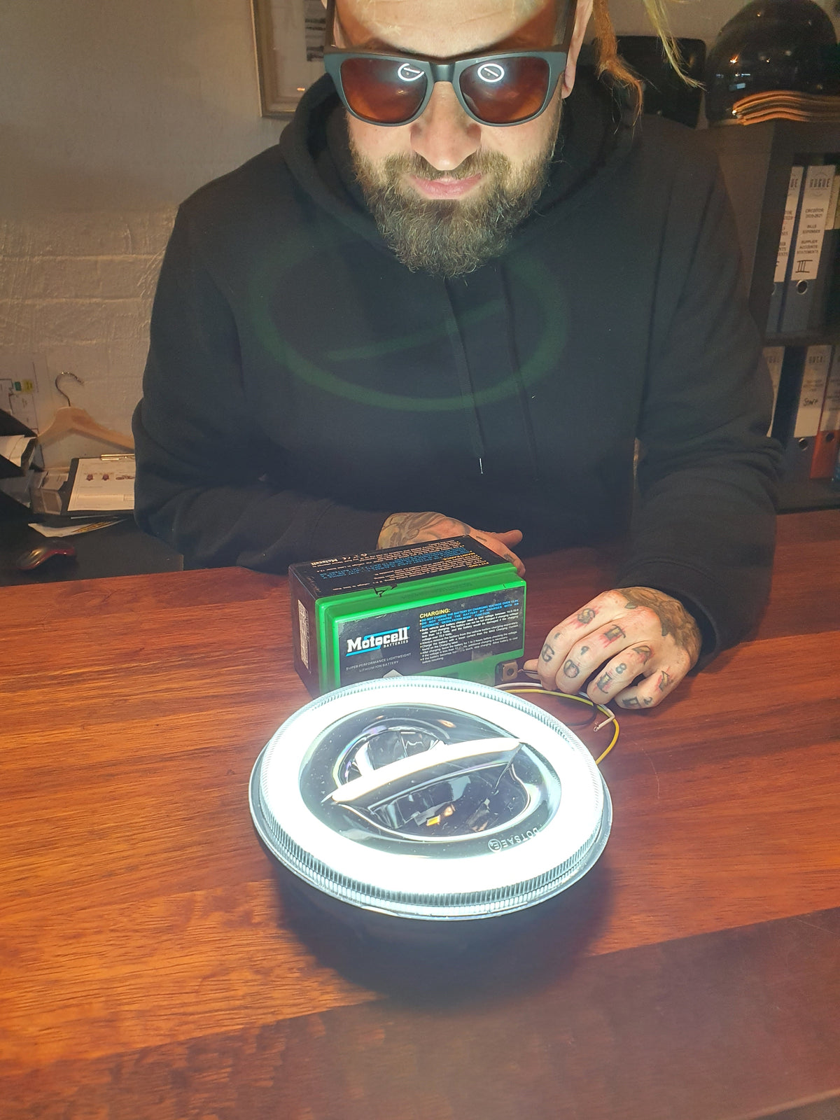 Rogue motorcycles 7" led headlight daytime daymaker h4 custom cafe racer tracker perth australia