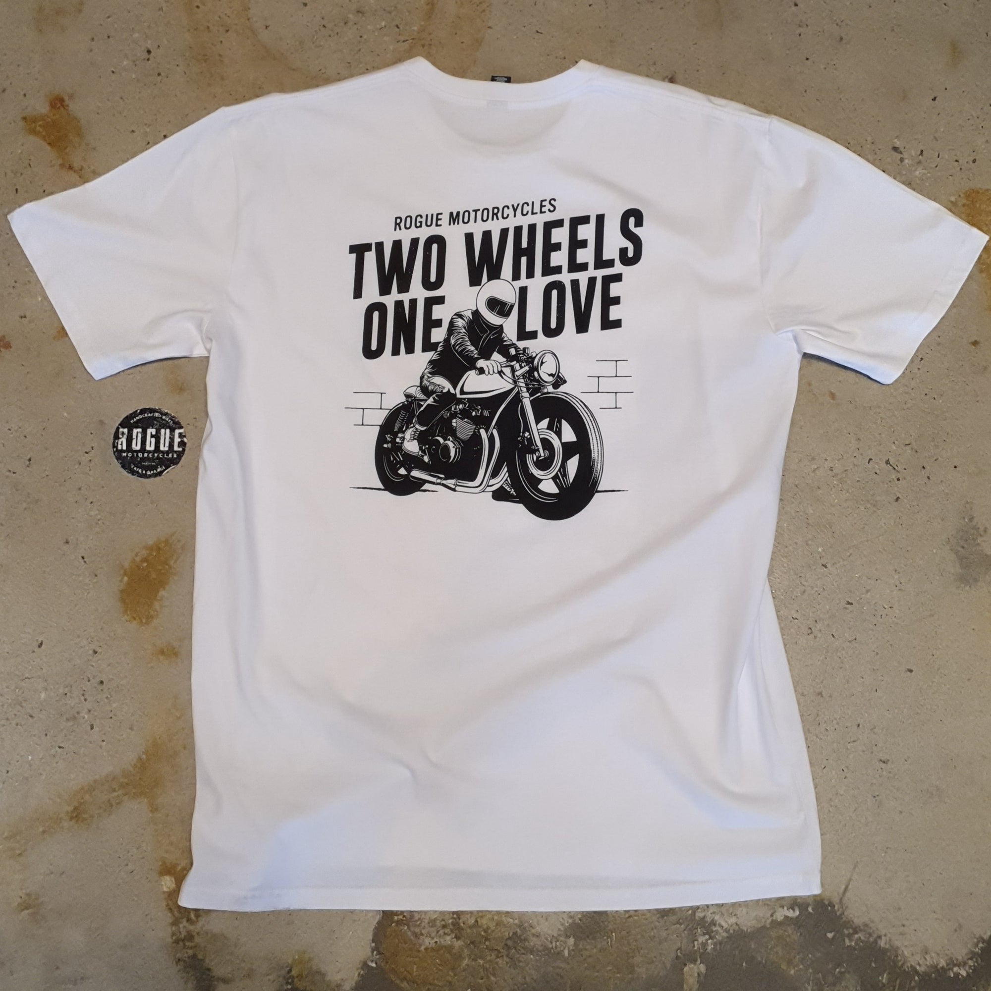 2 Wheels, 1 Love Tee - White