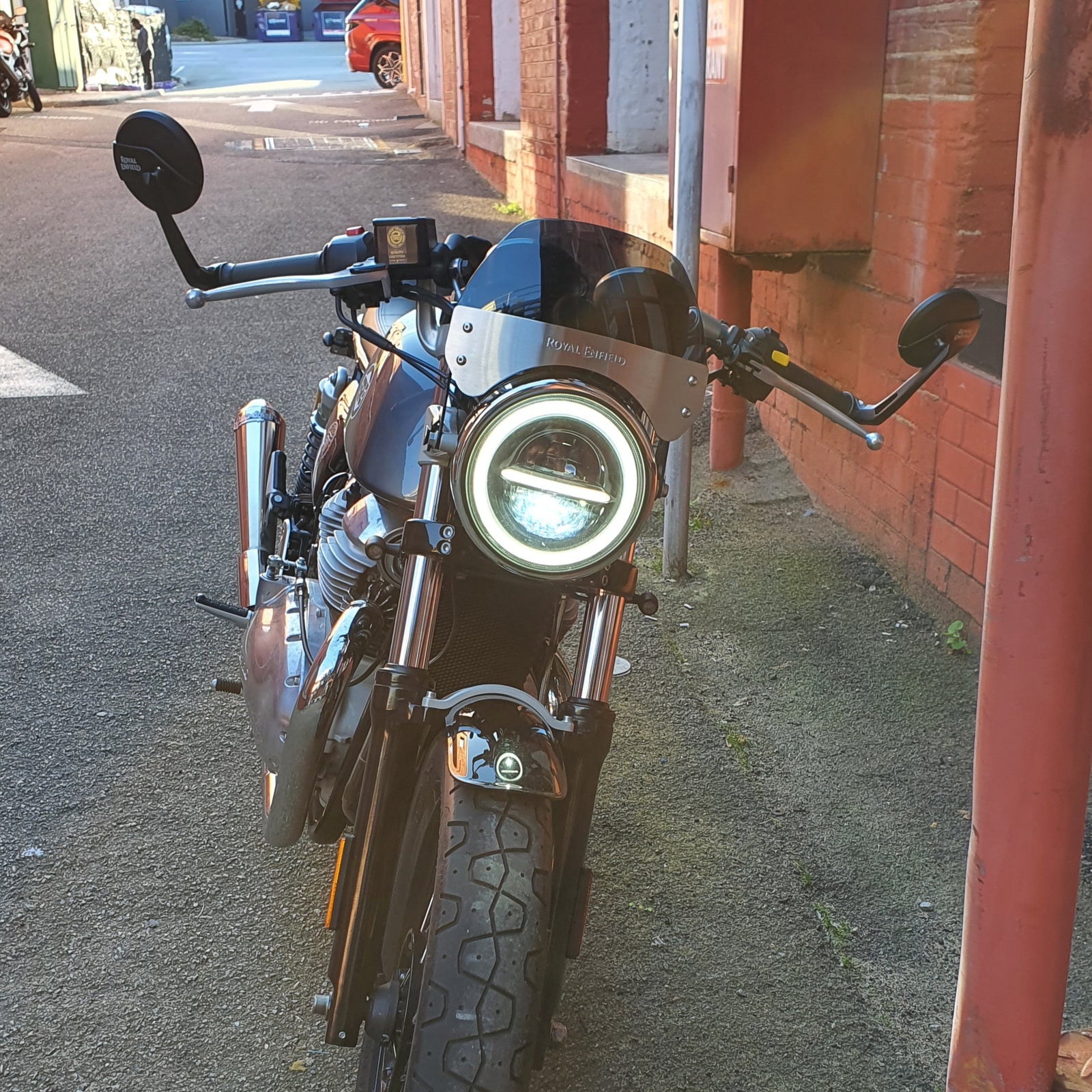Rogue motorcycles 7" led headlight daytime daymaker h4 custom cafe racer tracker perth australia royal enfield 650
