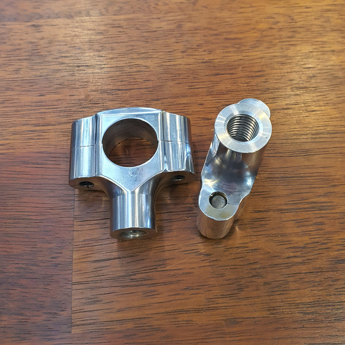 Polished 1" handlebar risers Rogue Motorcycles Perth