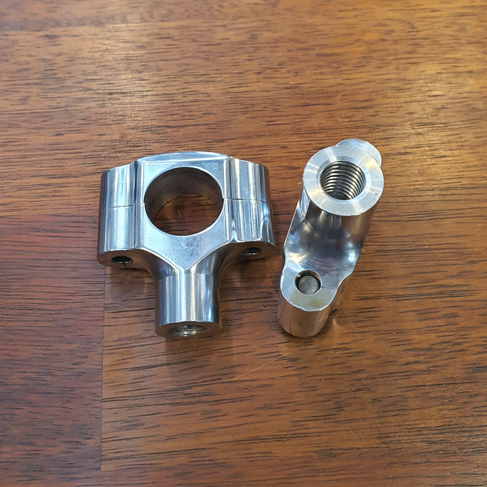 Polished 1" handlebar risers Rogue Motorcycles Perth