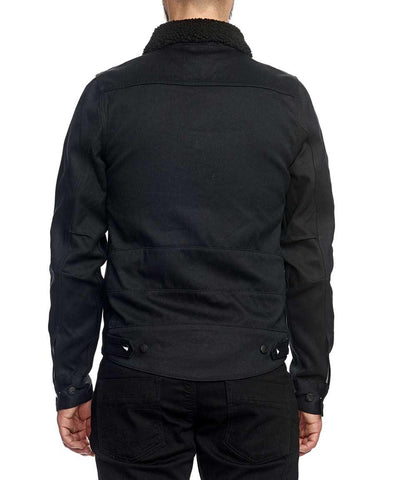 UNBREAKABLE JACKET WITH DETACHABLE BLACK SHEARLING COLLAR