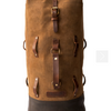 LEATHER MILITARY DUFFEL - BROWN